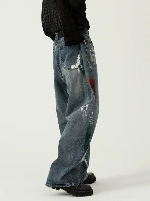 Brushed Washed Straight Tube Trousers